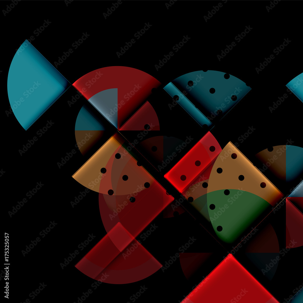 Circle elements on black background Circle elements on black background