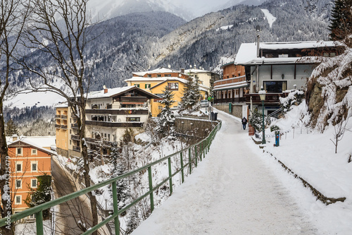 View of hotels in the austrian spa and ski resort Bad Gasteinl, Austria photo