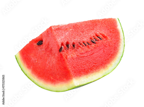 Slice of watermelon on white background