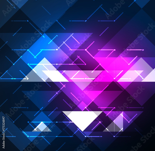 Cosmic electric background with shiny glowing plexus electricity impulses