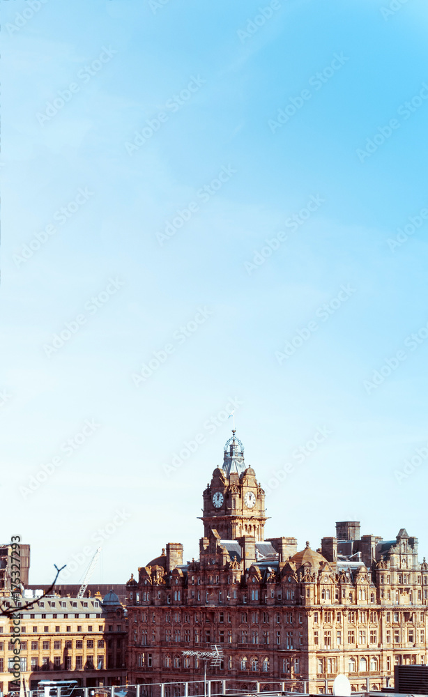 antique city building in Edinburgh, Scotland