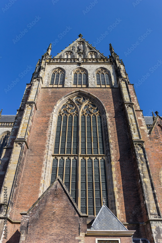 Gothic window of th St. Bavo church in Haarlem
