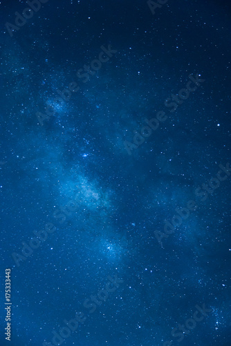 The Milky Way ,Long exposure photograph , Blue tone