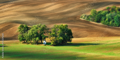 Billede på lærred The chapel of St. Barbara, autumn, south moravia