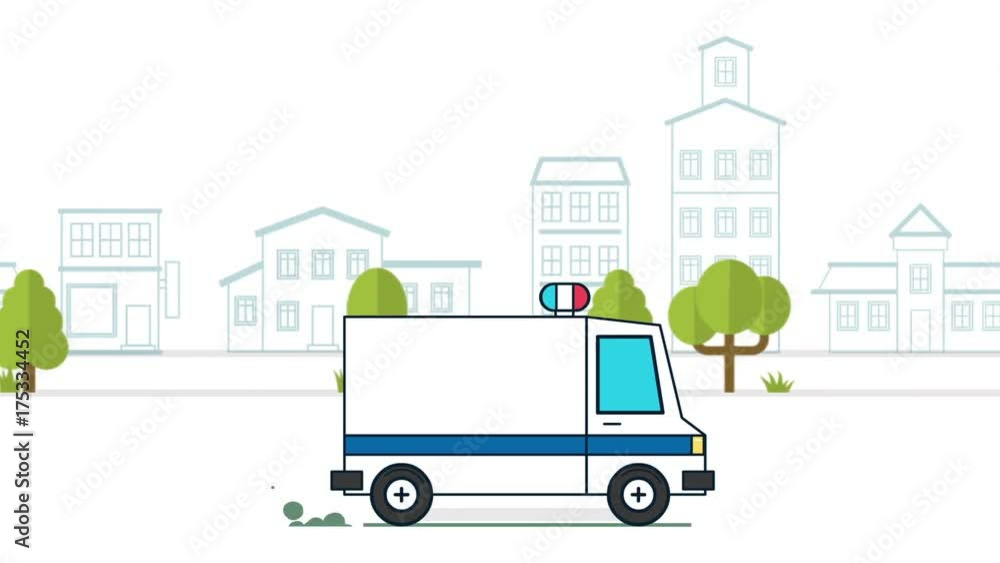 Delivery truck animation against the background of city.2D animation. Moving city background. Cartoon car Delivery truck animation against the background of city.2D animation. Moving city background. Cartoon car