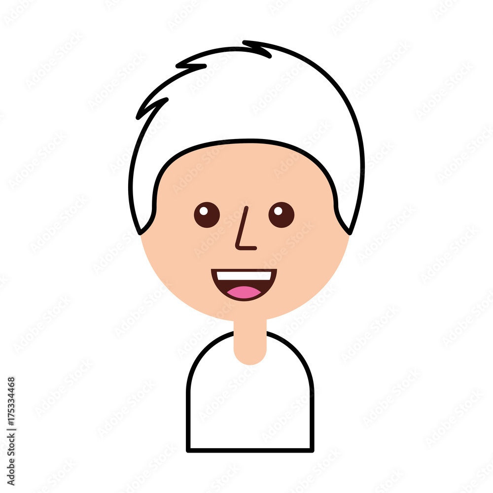 portrait of happy young boy smiling cartoon portrait of happy young boy smiling cartoon