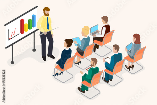 Lecture, report, coaching before office staff.