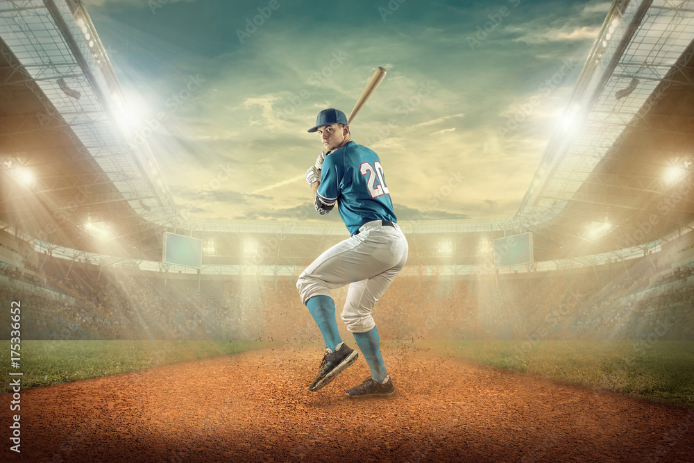 Baseball players in action on the stadium. Baseball players in action on the stadium.