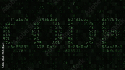 CODE caption on the computer screen made of text and numeric symbols. 3D rendering