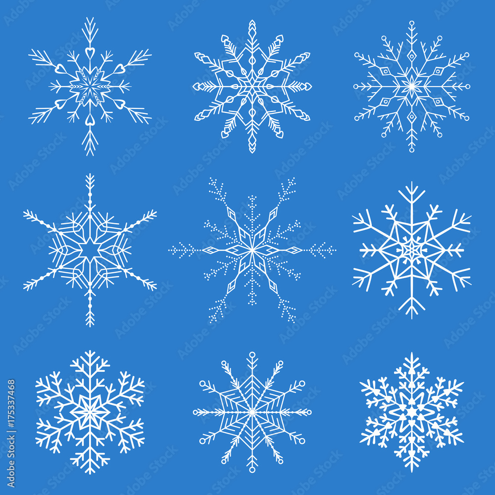 Winter snowflake silhouettes Winter snowflake silhouettes
