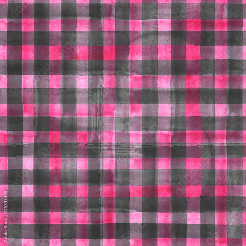 Pink and gray plaid seamles...