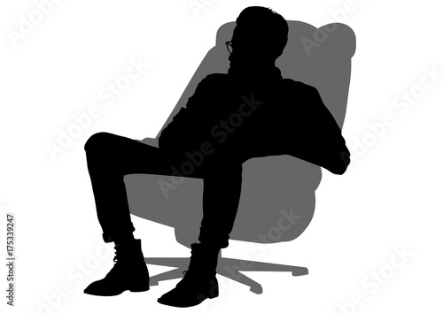 People in urban cafe on white background