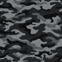 Fototapete Tarnmuster Army Camouflage Schwarz Grau Muster  © Glitter_Klo