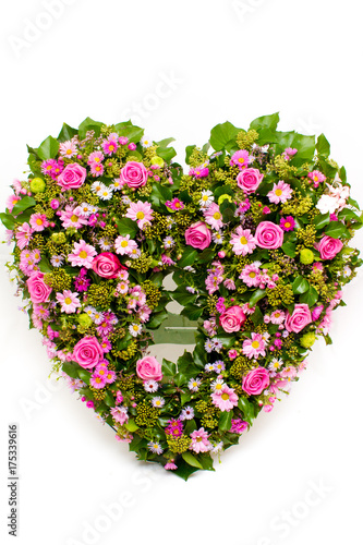Funeral wreath in shape of the heart