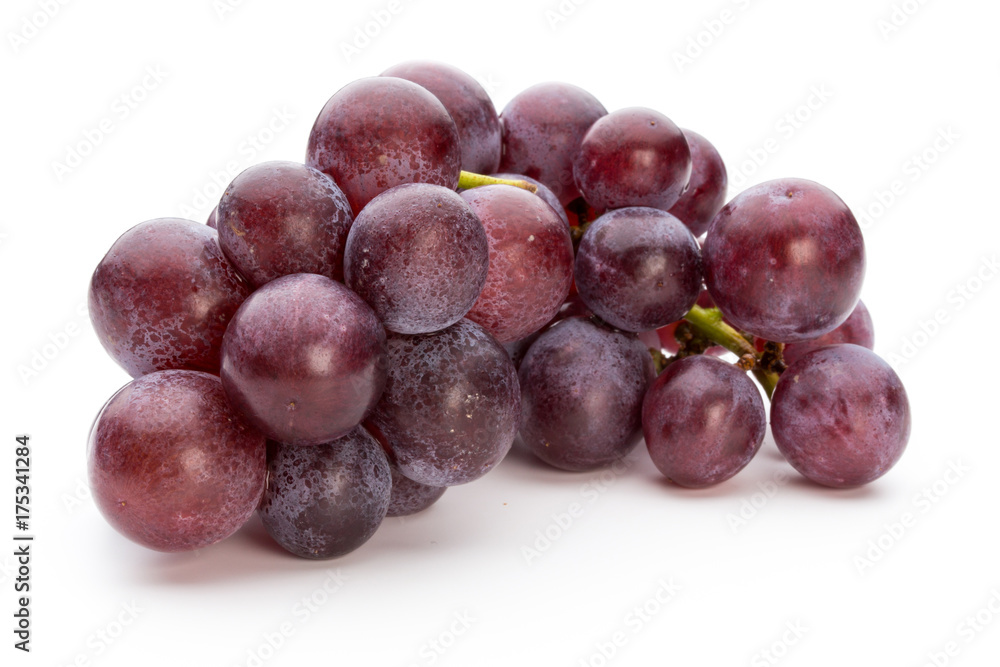 Ripe red grape isolated on white. Ripe red grape isolated on white.