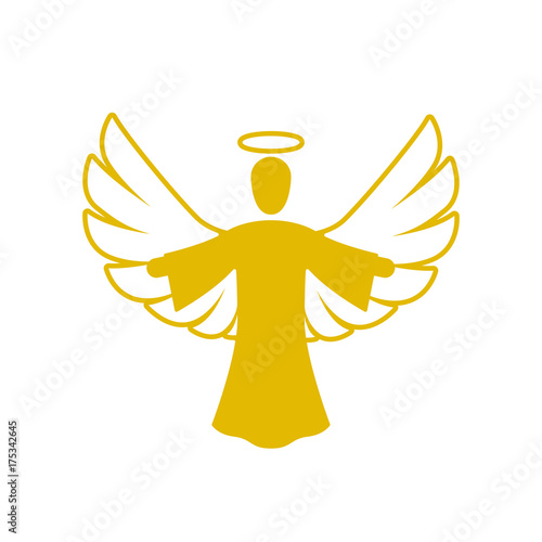 Buntes einfaches Weihnachtssymbol - Engel gold