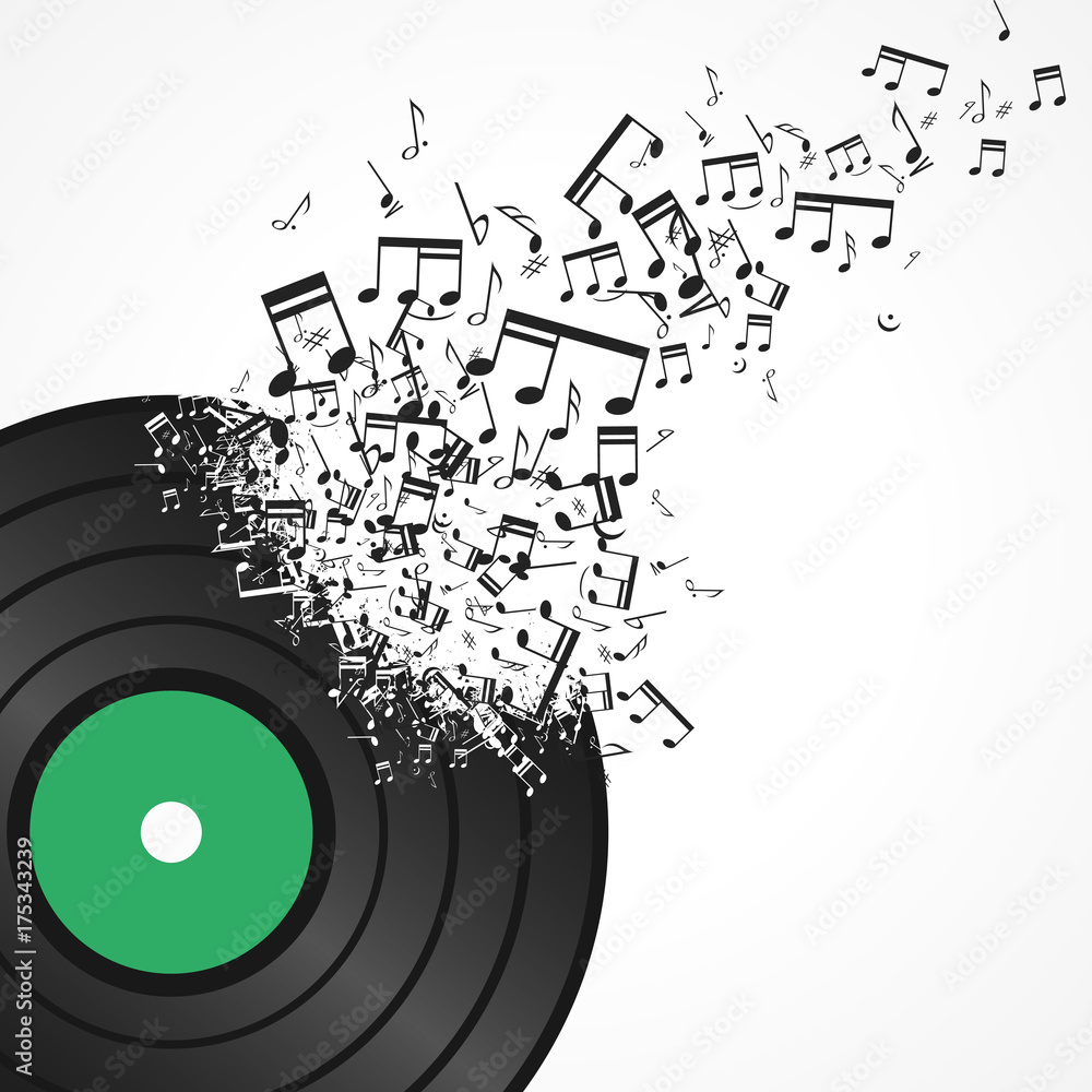 Obraz premium vintage disque musique