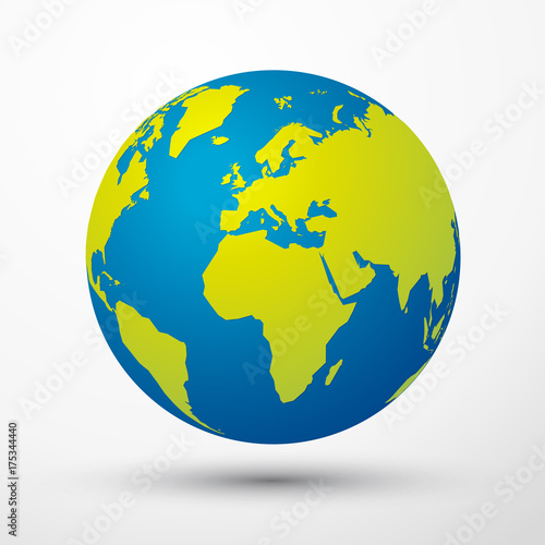 world globe Europe and Africa