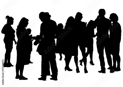 Big crowds people on white background