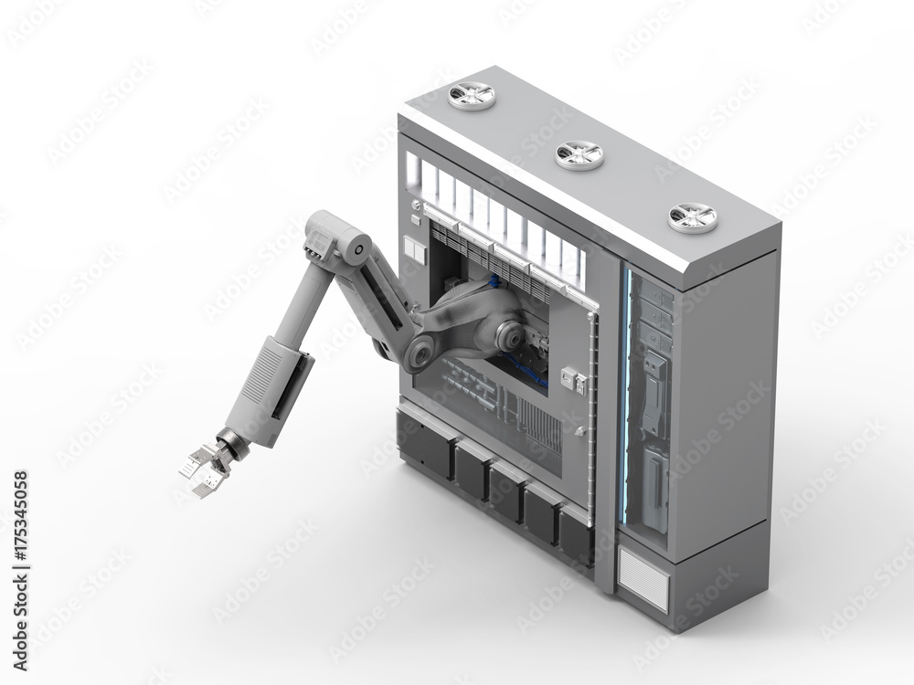 Obraz premium robotic machine on white background