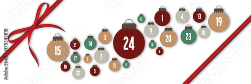 Adventskalender mit Schleifenrahmen