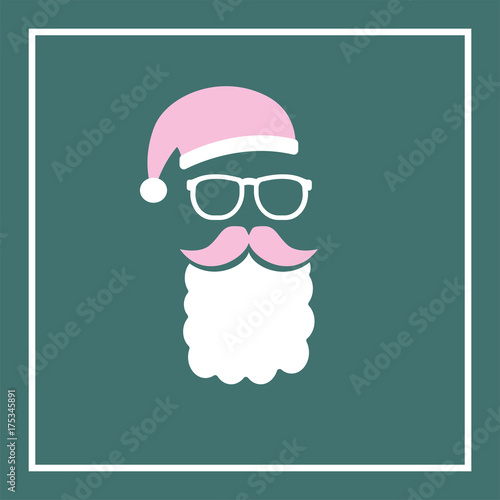 Hipster Weihnachtsmann mit Schnauzbart