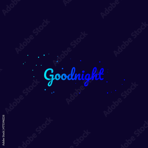 Goodnight origami text concept, vector art and illustration.