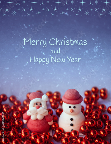 Merry Christmas lettering greeting card.New year postcard.Banner,typescript. Sky with stars. photo