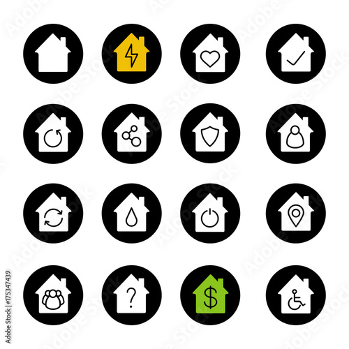 Houses glyph icons set
