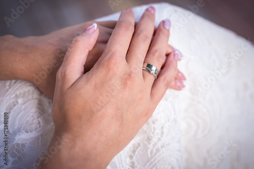 the bride s hand with the ring