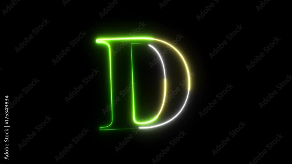Letter D shaking outline in 4k Letter D shaking outline in 4k
