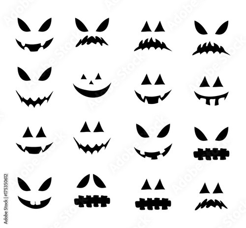 jack o lantern smile silhouette vector symbol icon design. Beautiful illustration isolated on white background