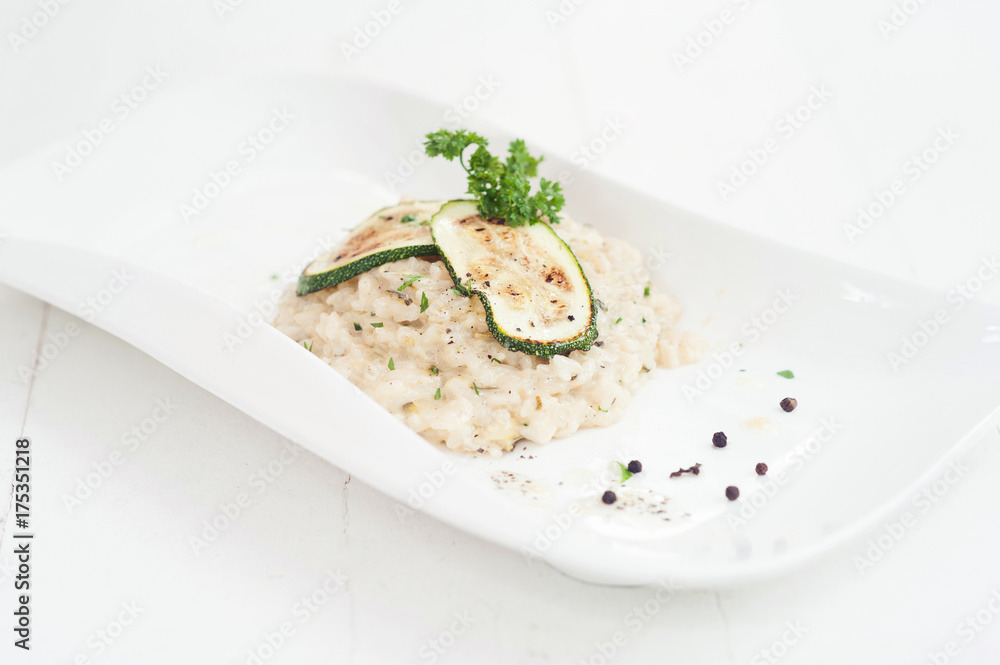 Rice dish with zucchini slices Rice dish with zucchini slices