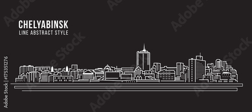 Cityscape Building Line art Vector Illustration design - Chelyabinsk city
