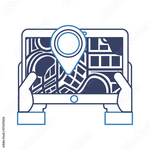 hand holding device with map navigation gps