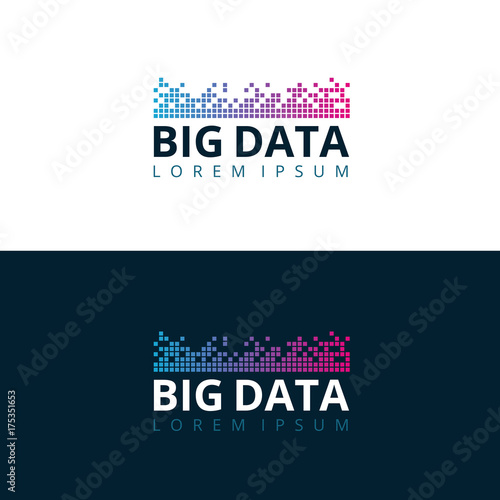 Big Data mosaic logo design concept. Vector illustration