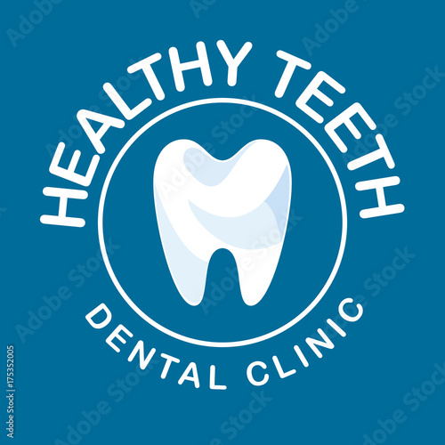 Vector logo clinic dentistry symbol emblem healthy prong tooth, design protection treatment
