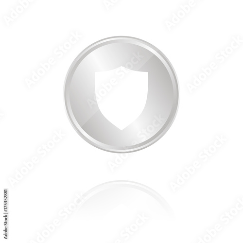 Schild - Silber Münze mit Reflektion