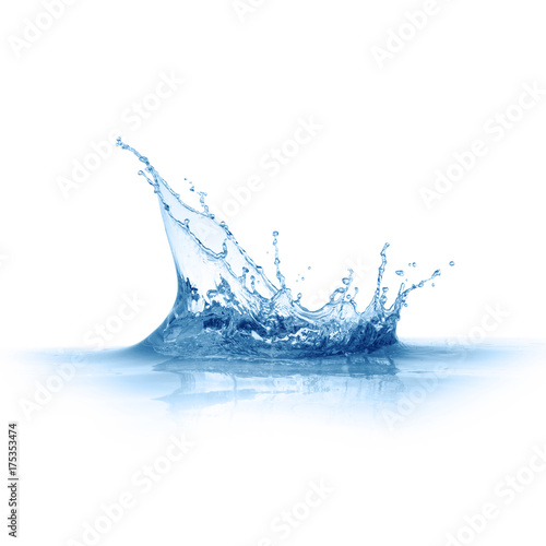 blue water splashes isolated