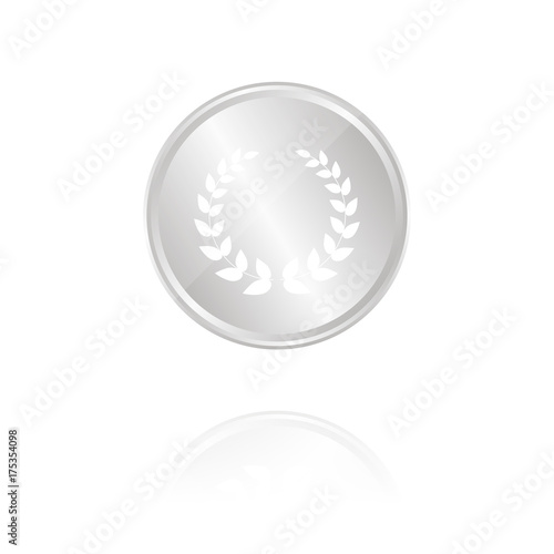 Lorbeerkranz - Silber Münze mit Reflektion