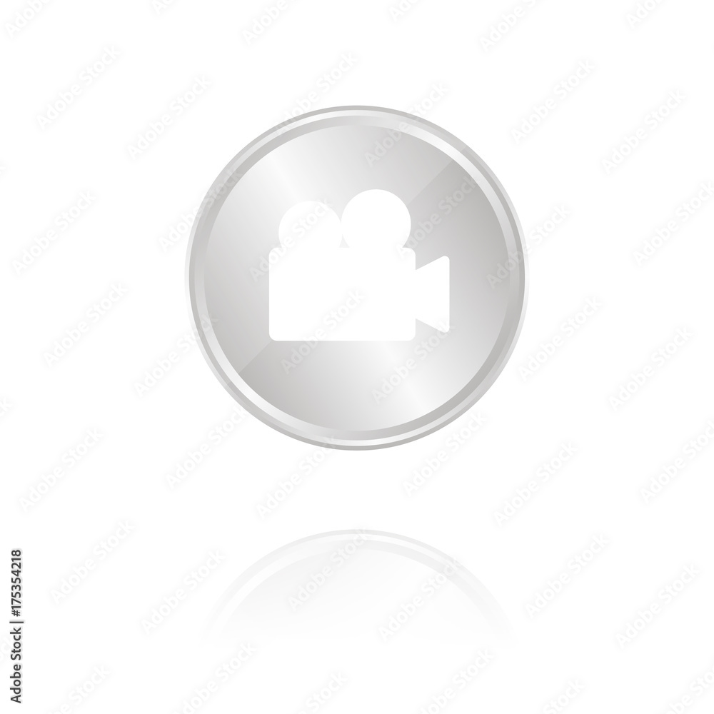 Dreh-Symbol - Silber Münze mit Reflektion Dreh-Symbol - Silber Münze mit Reflektion