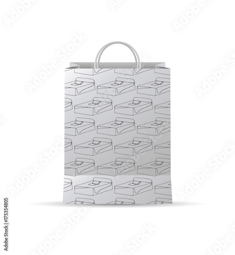 vector design of gift bag with bed draw pattern