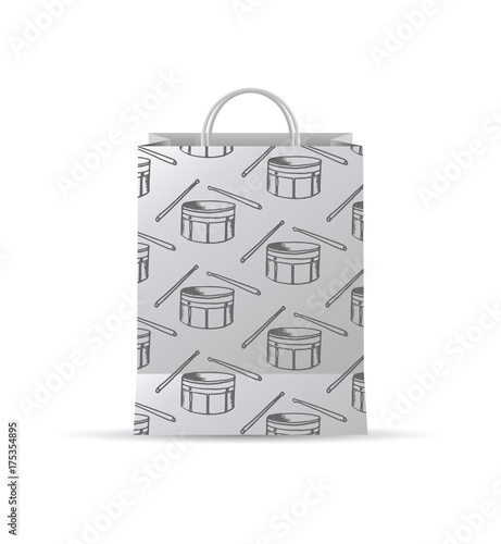 vector design of gift bag with drum draw pattern