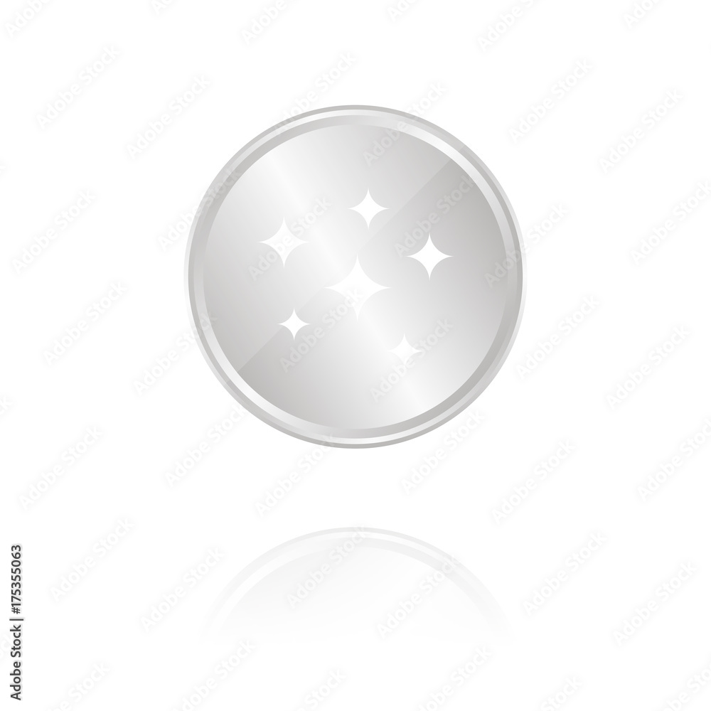 Glitzer - Silber Münze mit Reflektion Glitzer - Silber Münze mit Reflektion