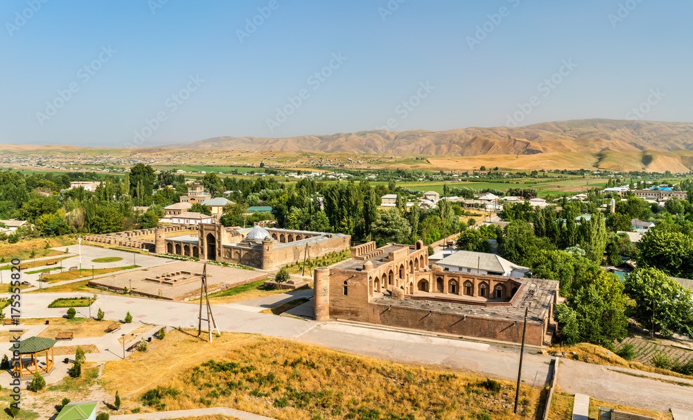 View of Madrasas Kuhna and Nav from Hisor Fortress, Tajikistan