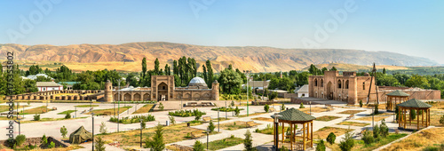 View of Madrasas Kuhna and Nav from Hisor Fortress, Tajikistan photo