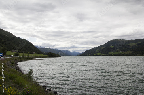 View of a lake with mountain in background © Eswaran
