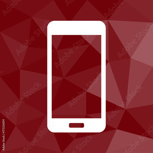 Smartphone - Icon mit geometrischem Hintergrund rot