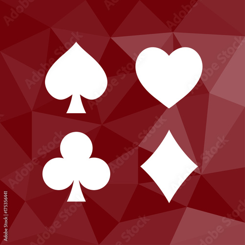 Kartensymbole - Icon mit geometrischem Hintergrund rot
