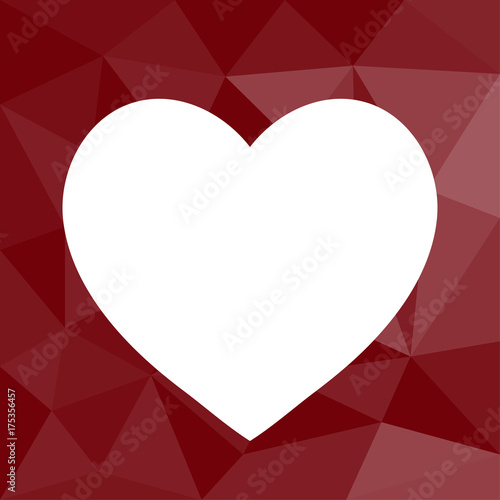 Herz - Liebe - Icon mit geometrischem Hintergrund rot